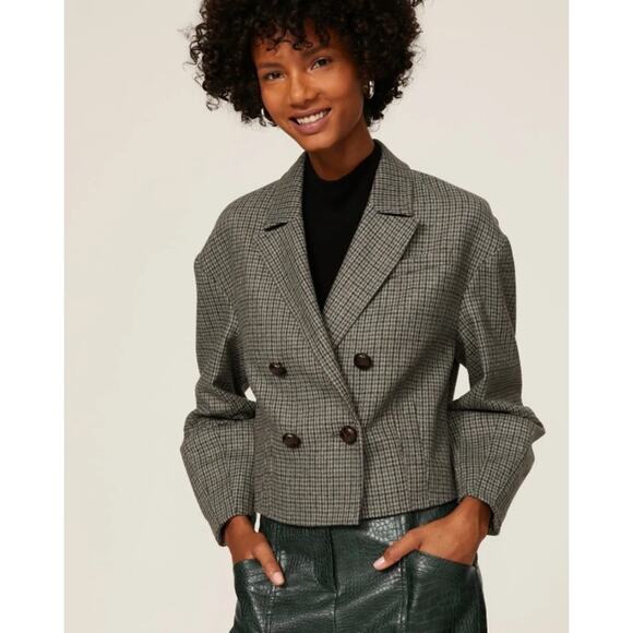 Veronica Beard SYBILLE HOUNDSTOOTH Double Breasted BLAZER JACKET size 0 - Picture 1 of 9
